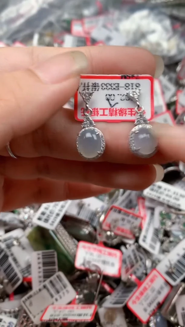 银S925镶嵌戒指翡翠天然A货缅甸翡翠