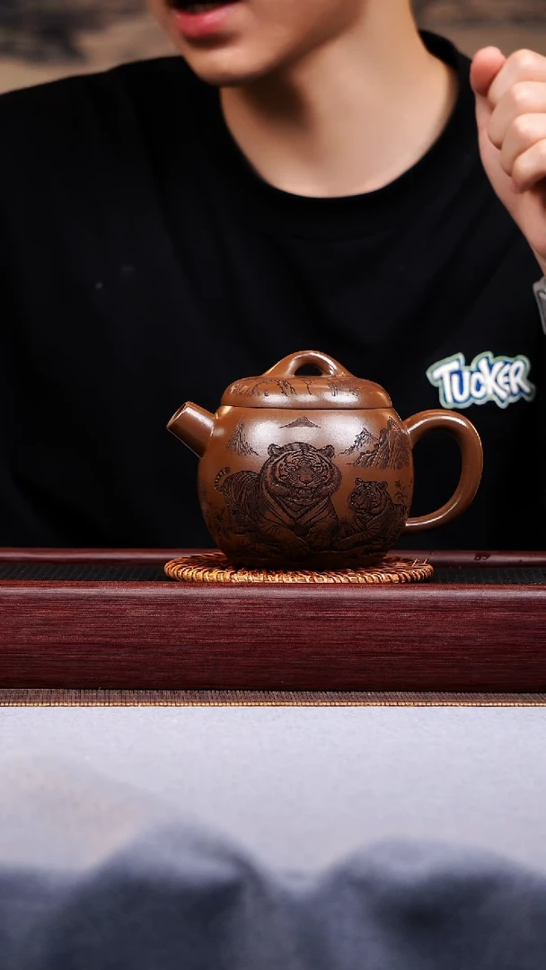宜兴紫砂作品 五虎汉瓦