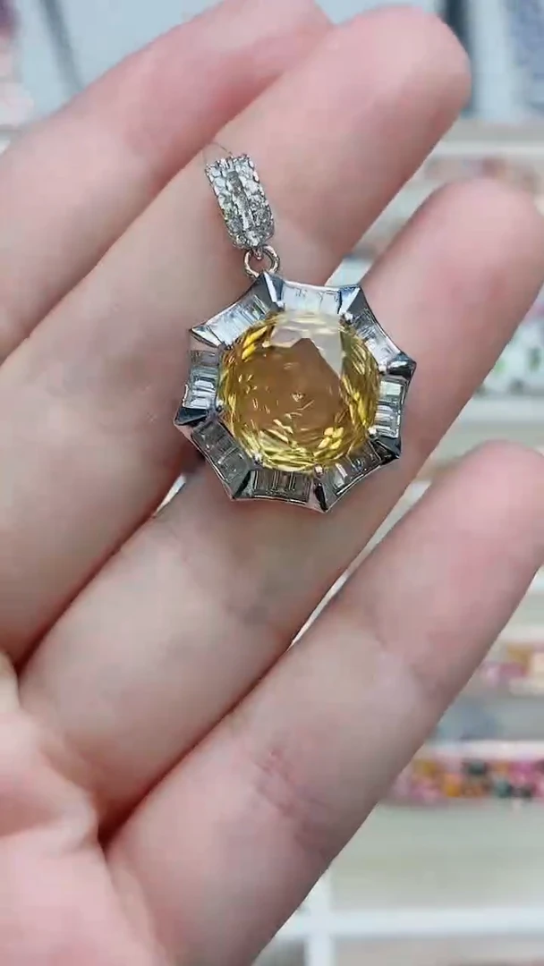 吊坠(不含链)银S925镶嵌水晶296ZB1107产品一个