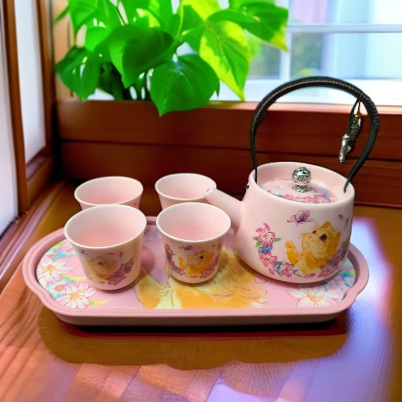 粉色猫咪提梁套组
