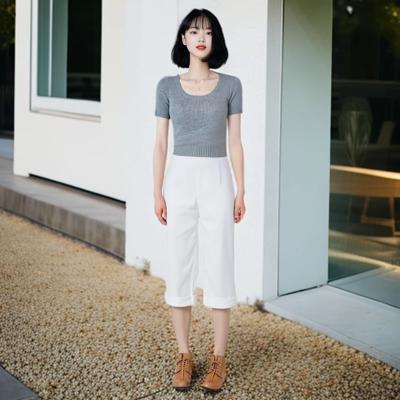 法式春显瘦季短款短袖不褪色毛针织衫毛衣方领韩版阔太太气质上衣