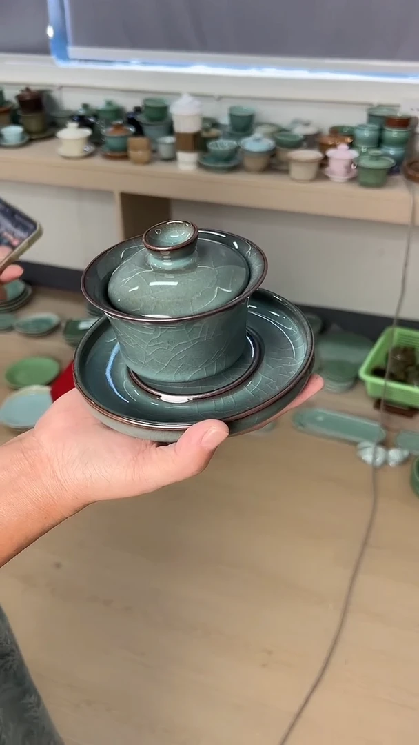 龙泉云间青瓷小米茶器