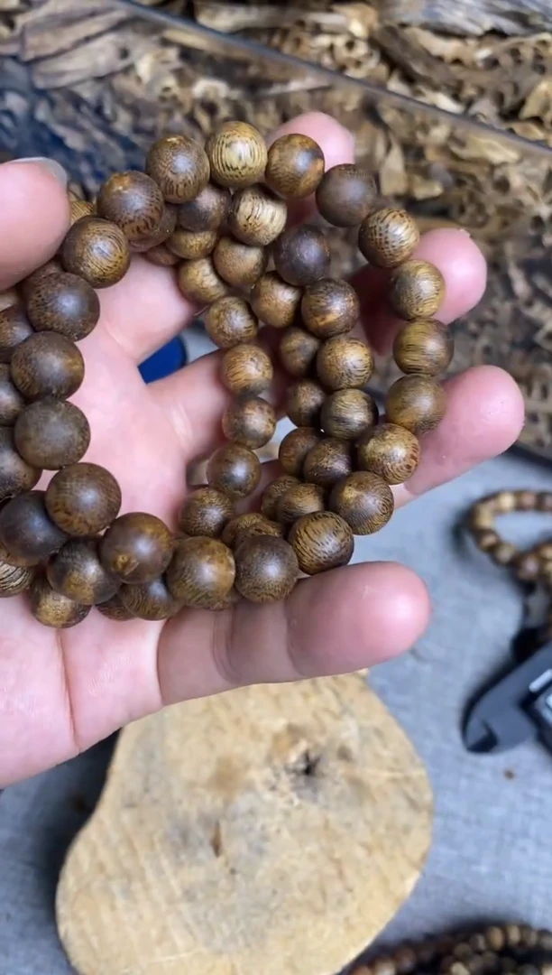 沉香手串虎斑紫棋楠1.0圆珠单圈手串8+多样性发一