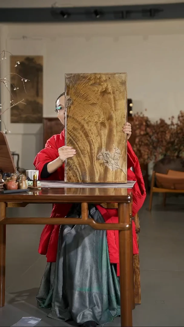 金丝楠473茶花系列云彩纹茶盘66/37.5/4.5cm