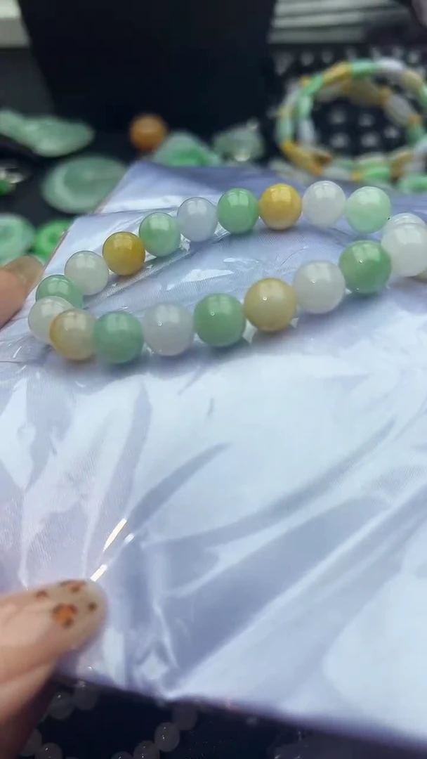 未镶嵌手串翡翠玉珠卡9.6
