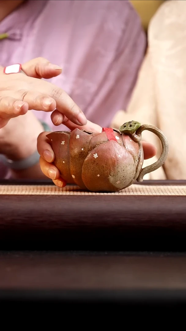 茶壶紫砂小叶紫檀木柴烧花瓣公道杯