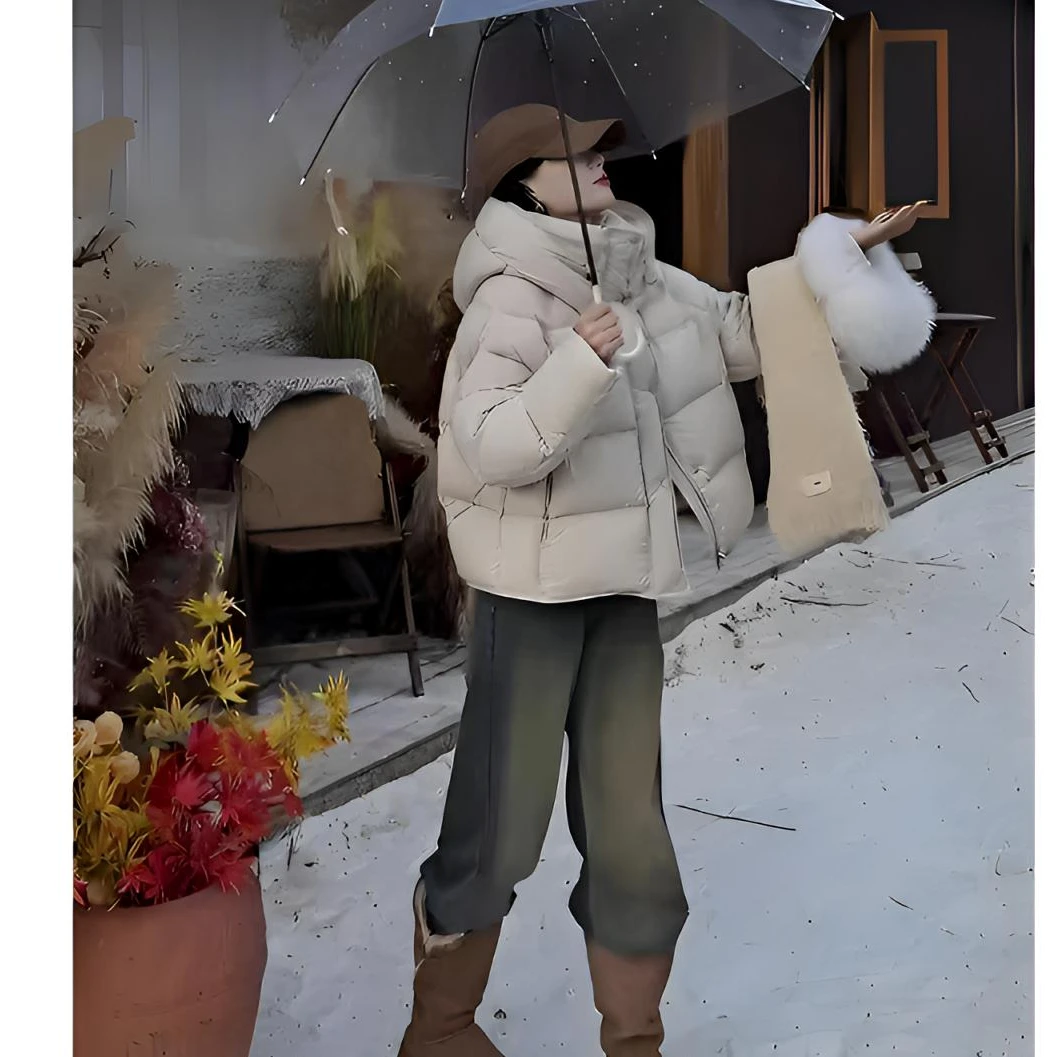 高档泡芙云朵韩系简约保暖新款加厚时尚面包服棉服4969[FZS]