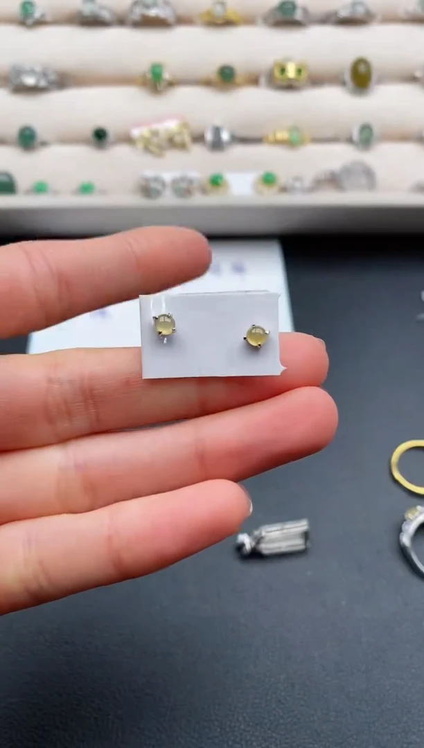 银S925镶嵌戒指翡翠缅甸天然A货翡翠222   2-1