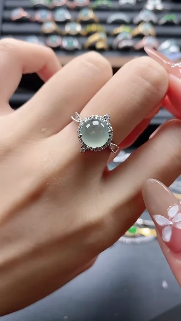 【闪购商品】翡翠戒指银S925镶嵌5111