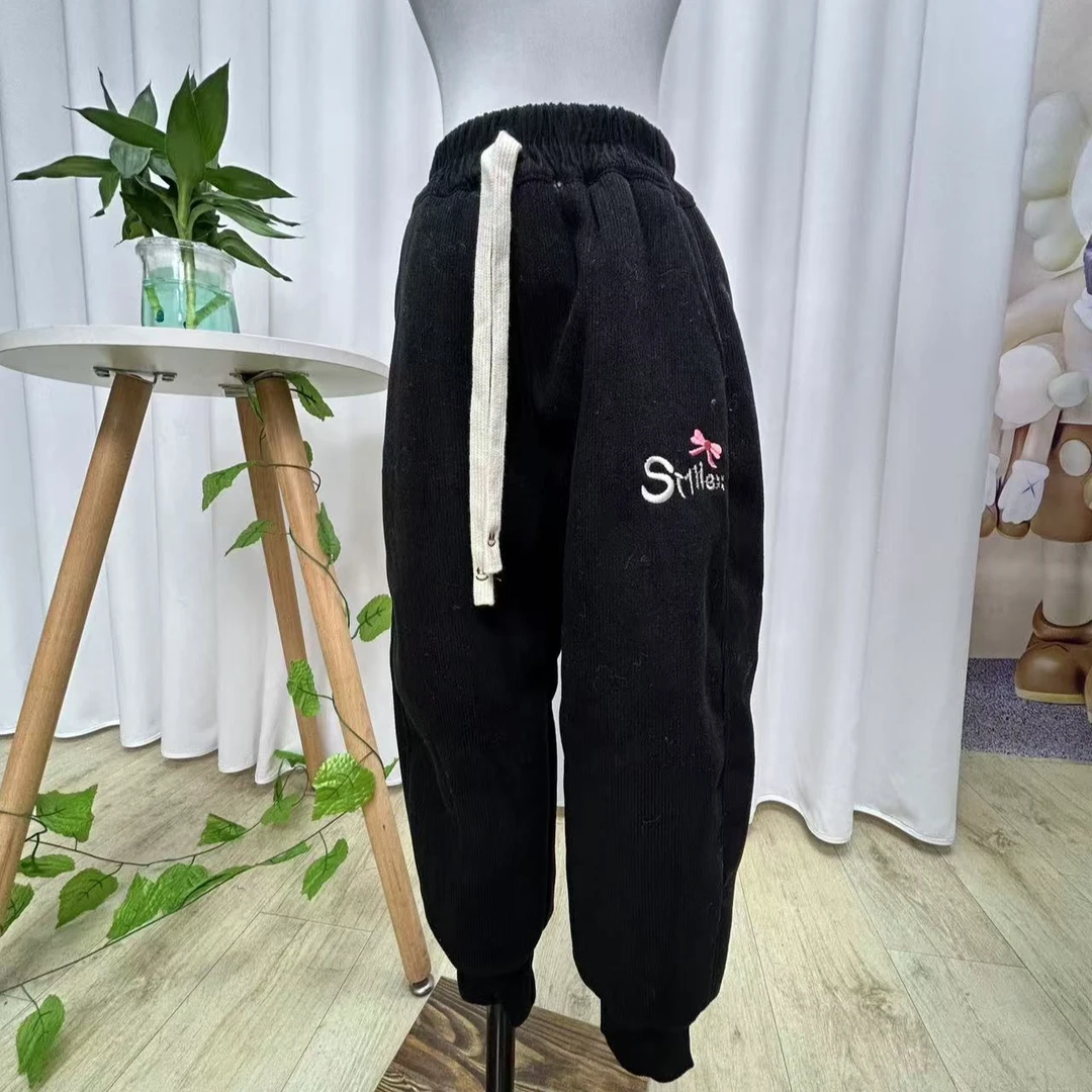 时尚儿童加绒加厚羊羔绒冬季休闲裤男女童保暖秋冬2