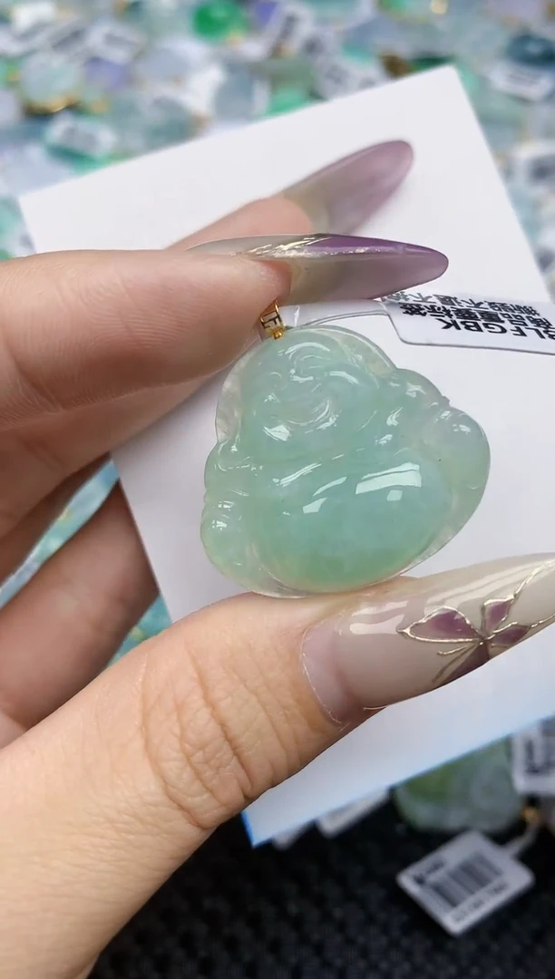 翡翠挂件18K金镶嵌370   天然翡翠A货