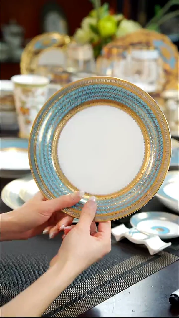 瓷片8.5英寸反边菜盘1个