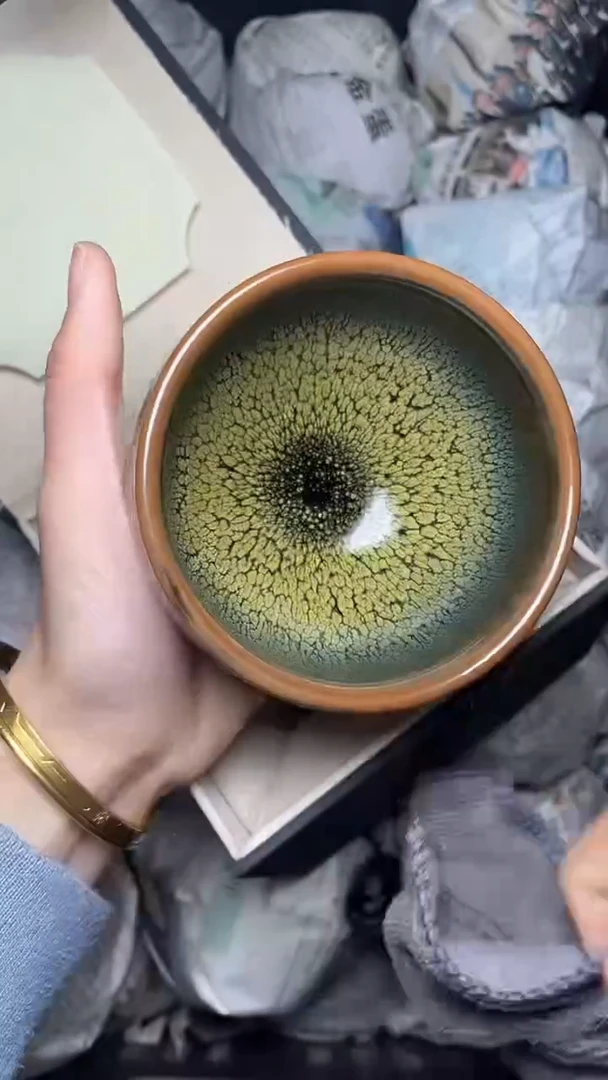 【闪购商品】茶盏绿鹧鸪将军 盏三疯建盏茶器