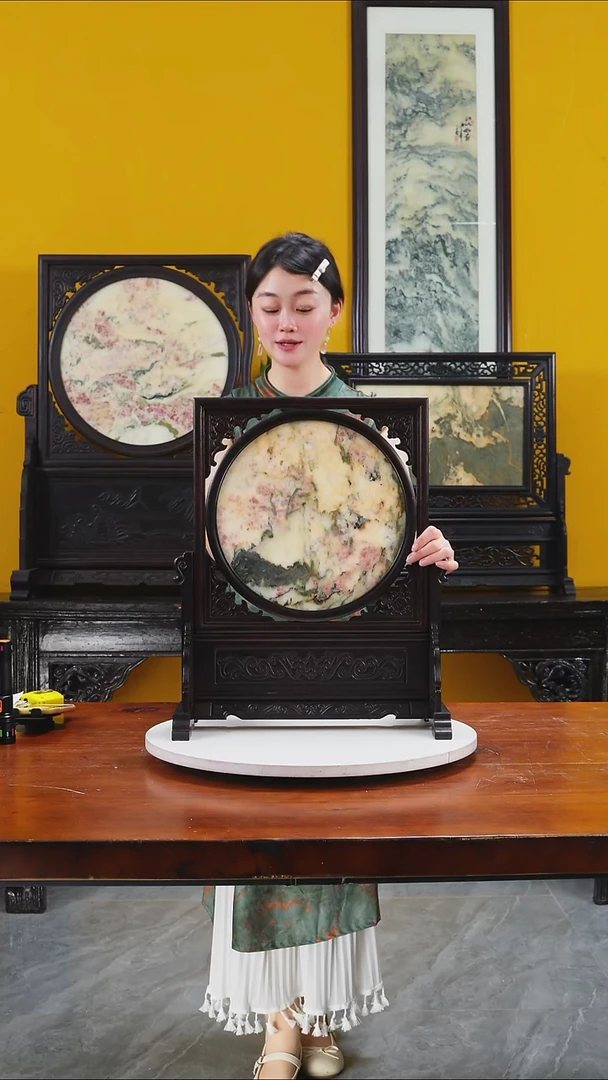 石材天然大理石画摆件