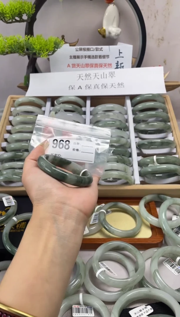石英质玉（天山翠）手镯未镶嵌968
