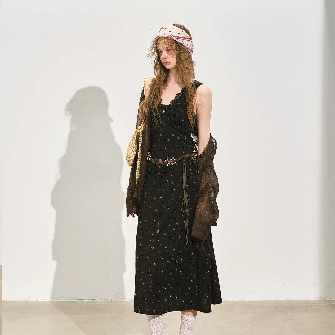 SOMESOWE【小熊粉丝专属】设计感拧结碎花连衣裙