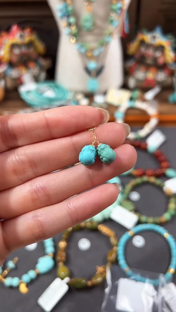 【闪购商品】绿松石提溜18K金镶嵌绿松石提溜