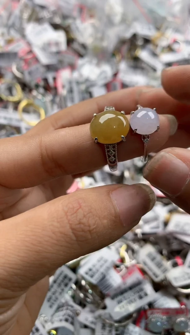 银S925镶嵌戒指翡翠181818----7