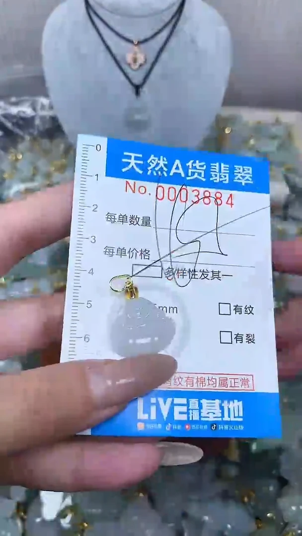 翡翠未镶嵌颈饰净货挂件-3884