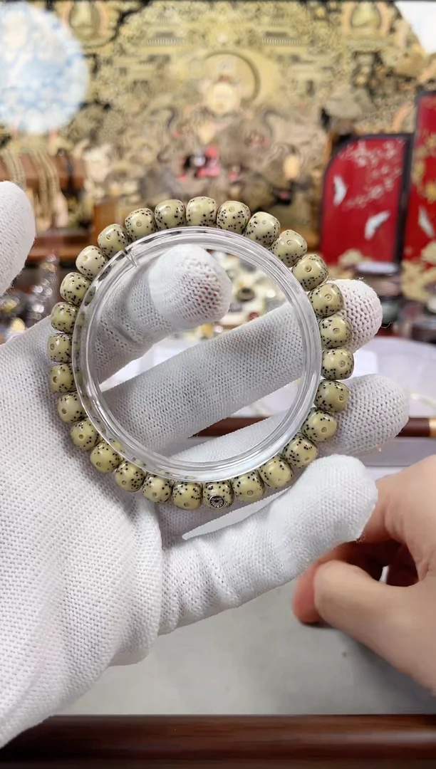 手串星月菩提8*7月带大留白 月朗星稀 银标级 一物一图！