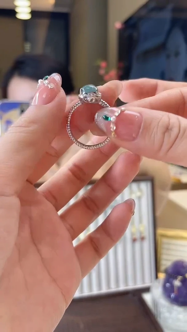 翡翠未镶嵌吊坠(不含链)蓝翡戒指