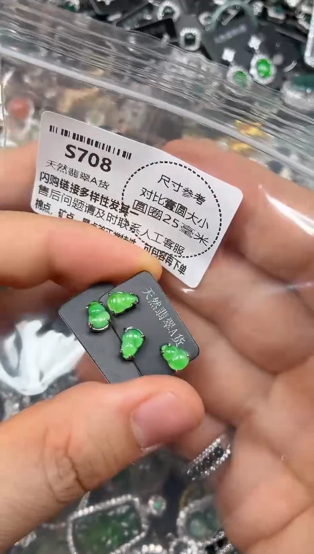 颈饰未镶嵌翡翠S708耳钉 多样性发其一