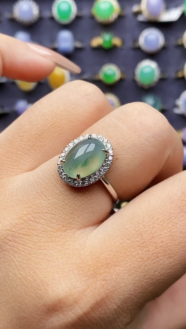 银S925镶嵌戒指翡翠1725