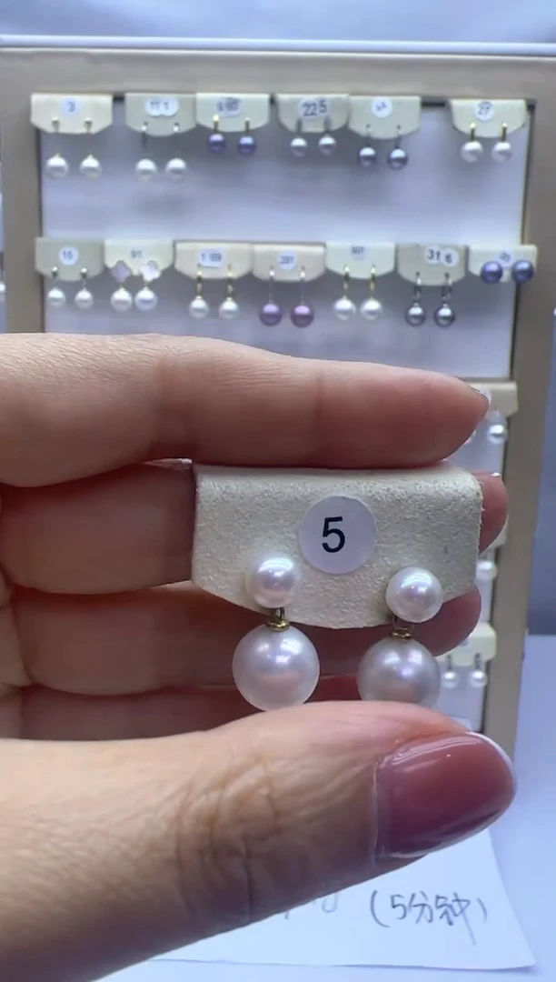 【闪购商品】淡水珍珠耳饰银S925镶嵌5