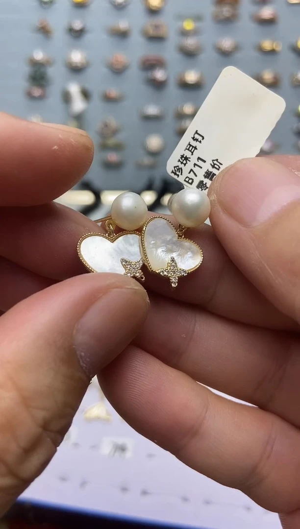 G*❤天然珍珠耳钉时尚