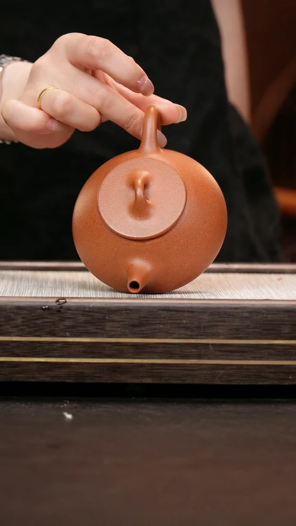茶壶紫砂红泥  石瓢 全手工
