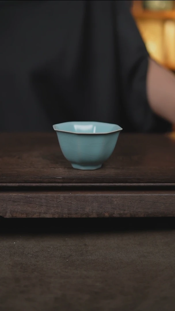 杯仿古天青八方杯