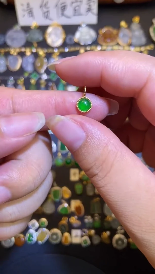 翡翠银S925镶嵌吊坠(不含链)1