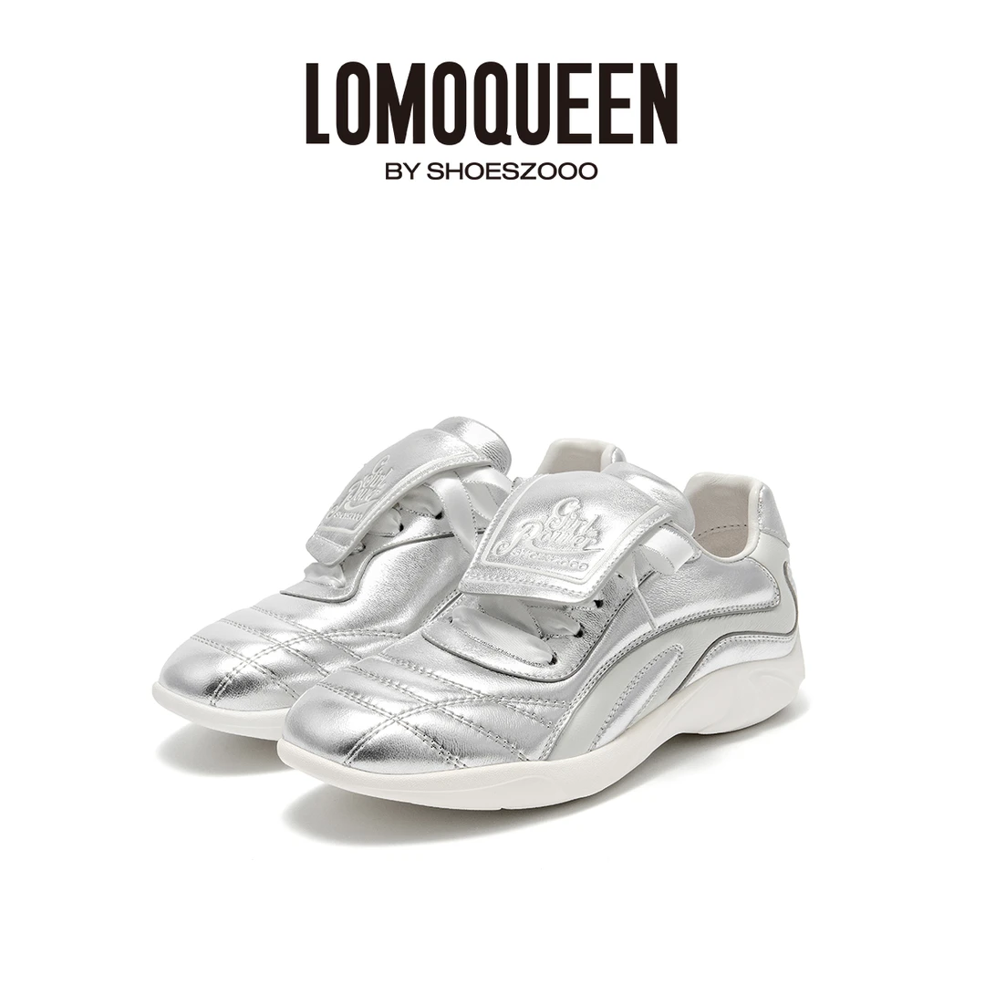 lomoqueen芭蕾风德训鞋女2025夏季新款小白鞋休闲百搭阿甘运动鞋