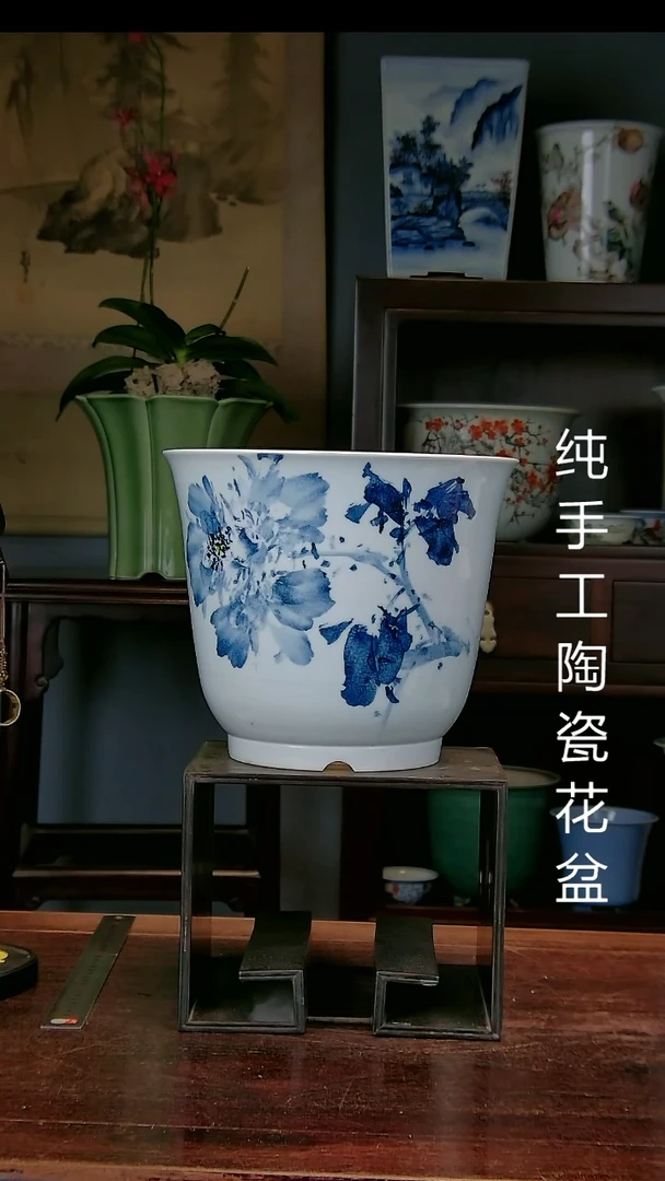 景德镇手工陶瓷花盆