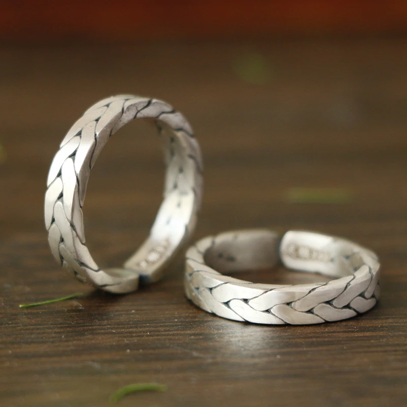 纯铜戒指 开口戒指曼巴蛇纹戒指ins小饰品高级开口戒首饰男生饰品