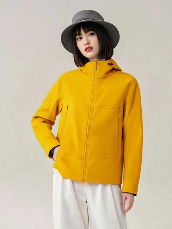 连帽防风冬季时尚休闲软壳户外透气登山男女同款情侣款秋季新品