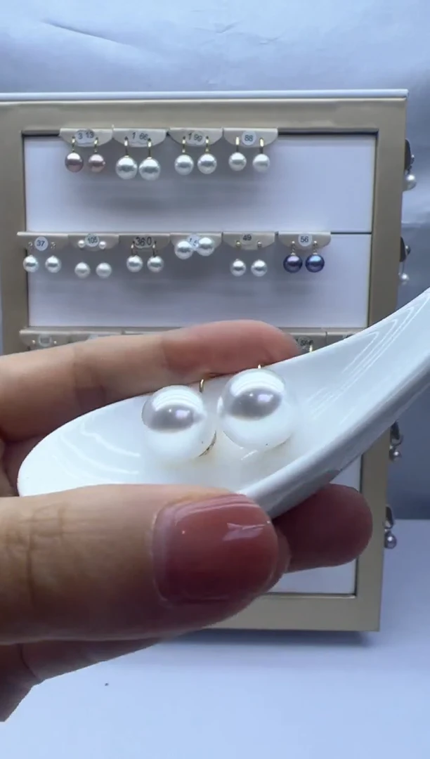 【闪购商品】淡水珍珠耳饰18K金镶嵌197