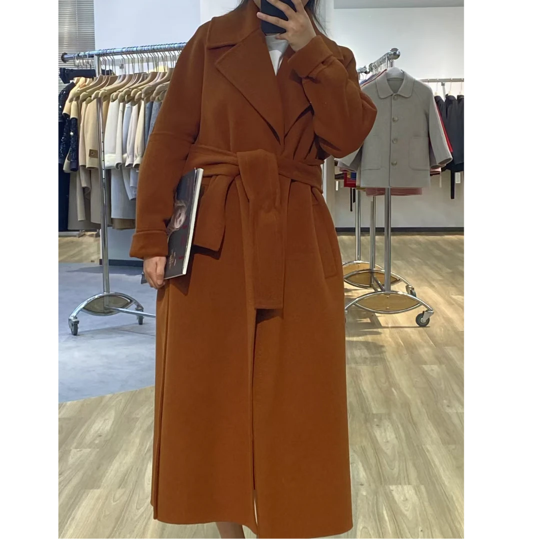 网红呢大衣女毛呢外套长款秋冬气质68057