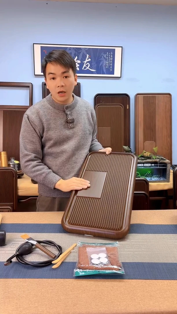 【闪购商品】凌龙黄色款式茶盘60*32*4