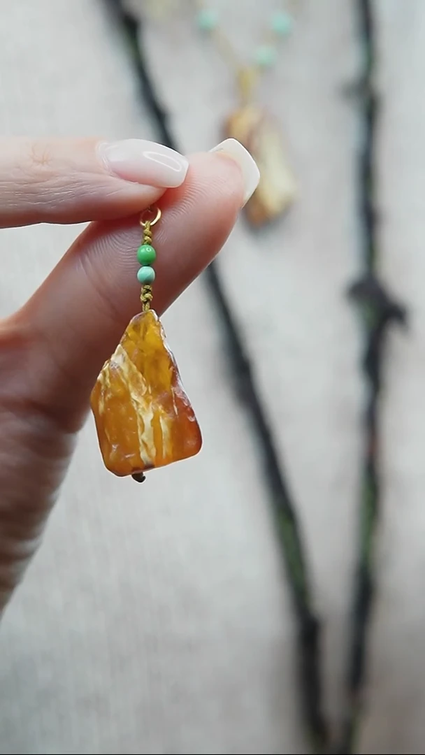 裸石蜜蜡未镶嵌*蜜蜡原石小提溜*活扣头*百搭小配饰*