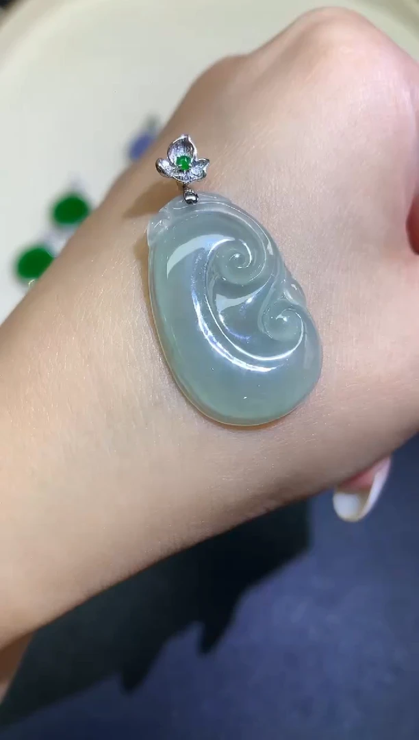 翡翠18K金镶嵌吊坠(不含链)吊坠A488|980