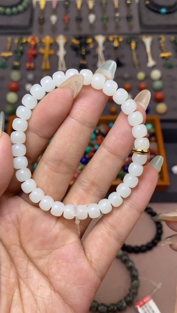 未镶嵌和田玉挂件7mm金山老型手串金版