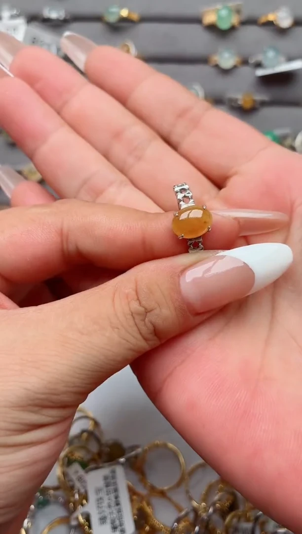 银S925镶嵌戒指翡翠.