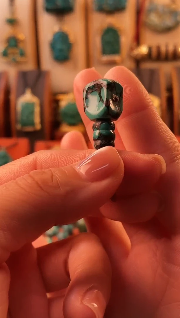 未镶嵌绿松石.网花 三通 11*8.7mm