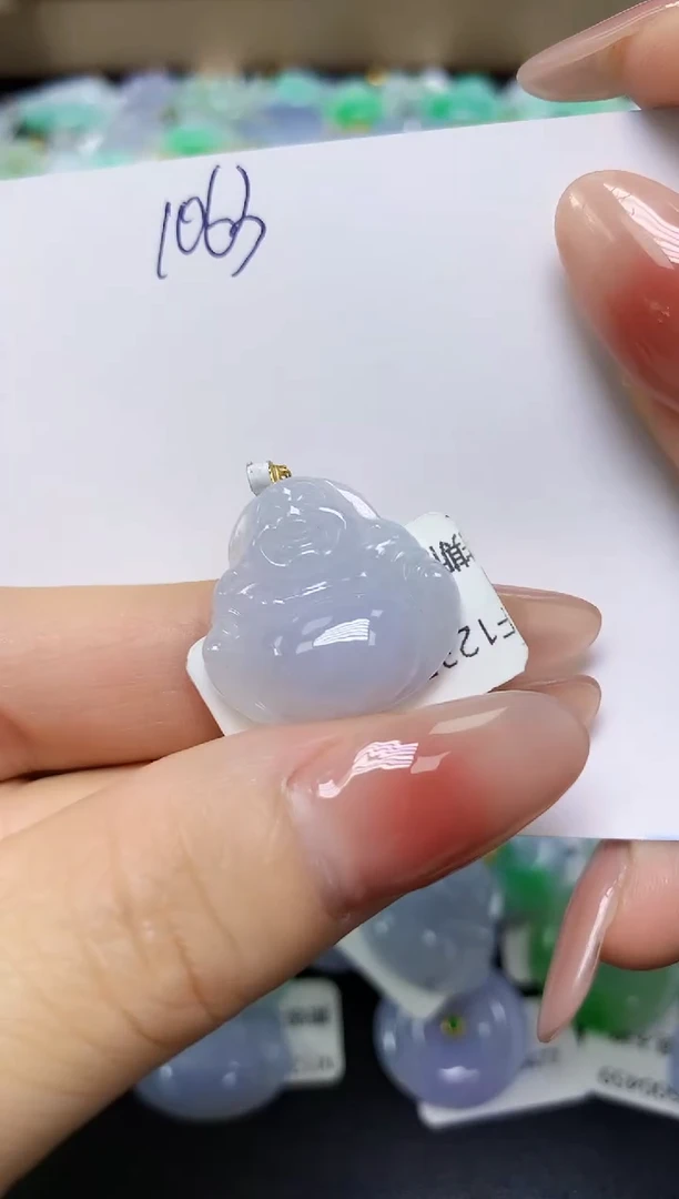 翡翠18K金镶嵌颈饰 天然缅甸翡翠A货