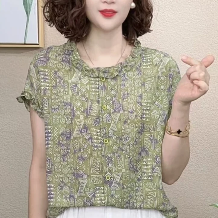 贵妇新款夏季洋气宽松减龄气质百搭设计感短袖T恤