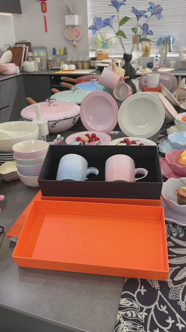 【闪购商品】瓷【春日之约】樱花粉+尼罗蓝对杯礼盒