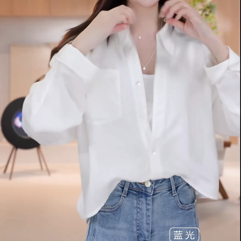 新款气质时尚宽松欧若风显瘦慵懒假两件衬衫LK2501891