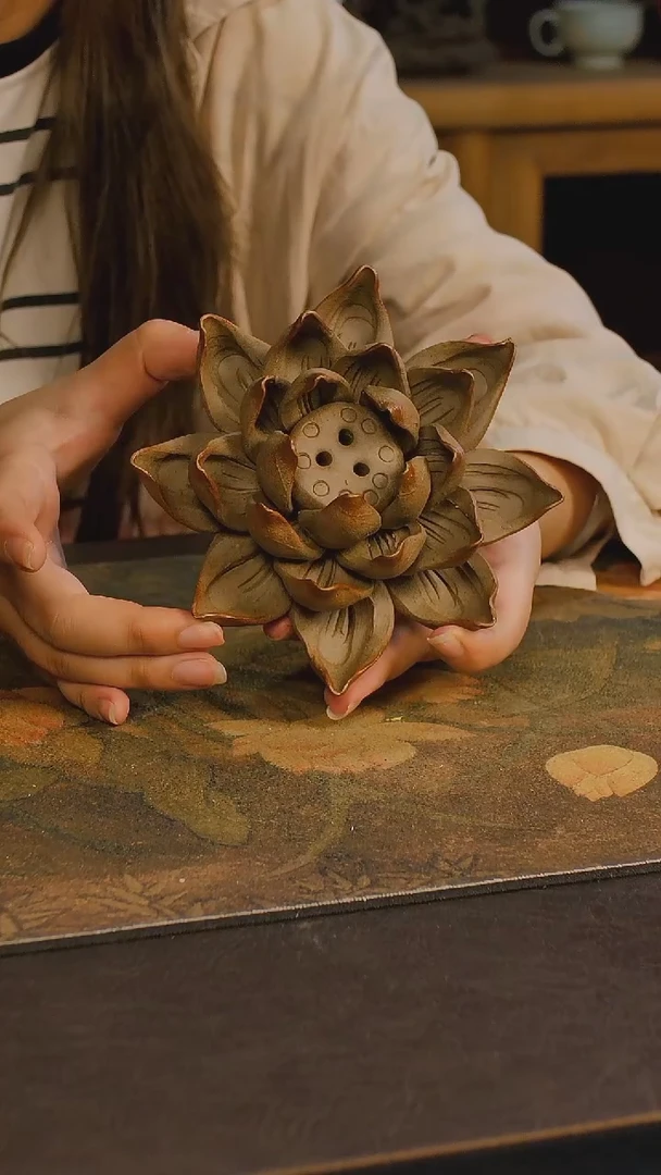 紫砂茶宠大莲花香插