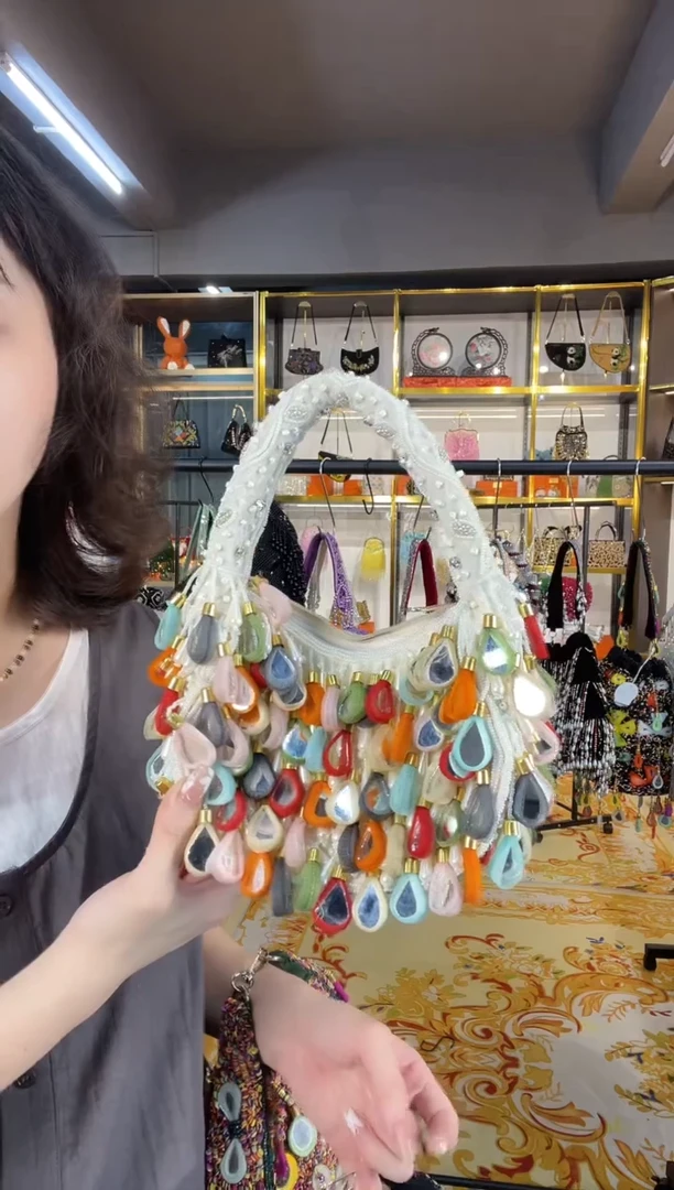 织物珠韵恒泽重工串珠手提包直播间女神专拍